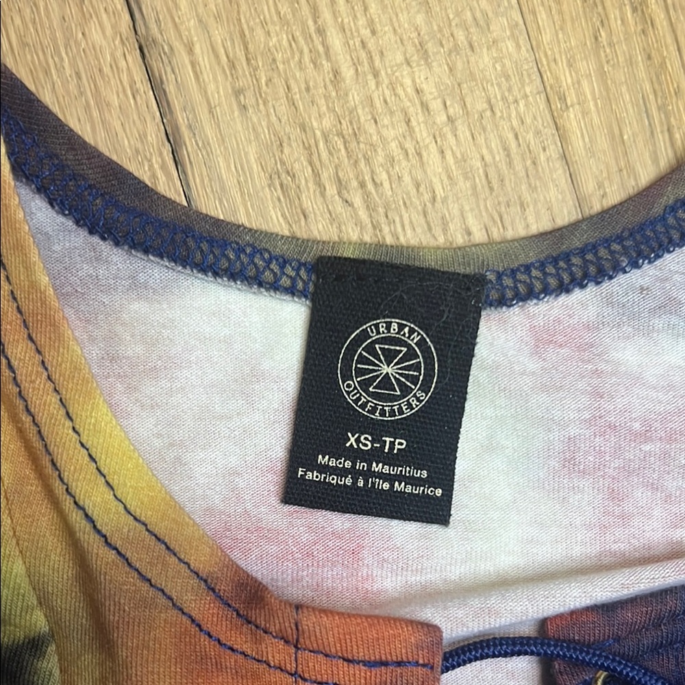 Urban Outfitters Orange yellow Blue Tie-Dye Bustier Tank Top - Picture 2 of 6